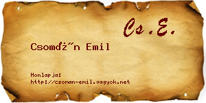 Csomán Emil névjegykártya