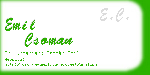emil csoman business card